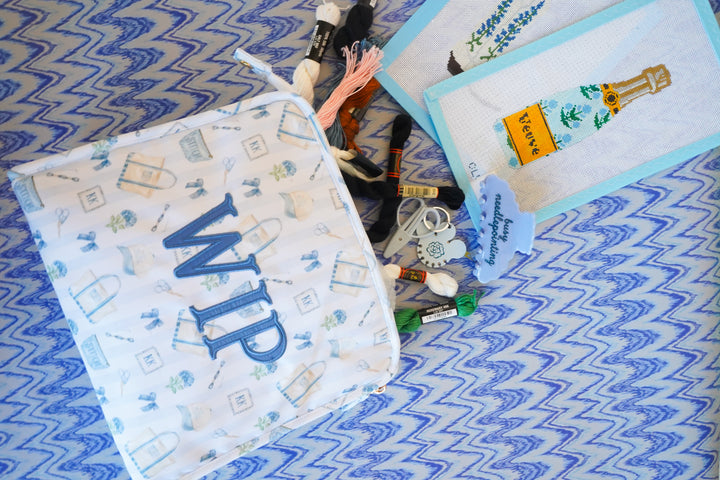WIP - Needlepoint Travel Pouch