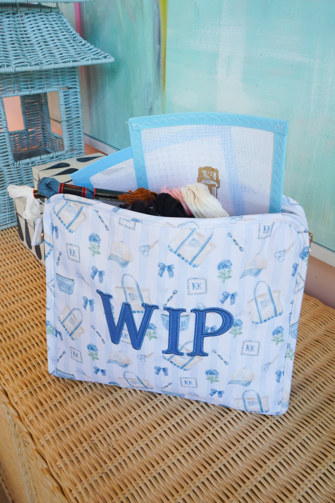 WIP - Needlepoint Travel Pouch