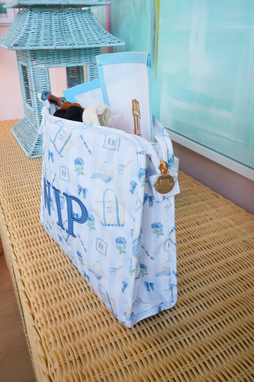 WIP - Needlepoint Travel Pouch