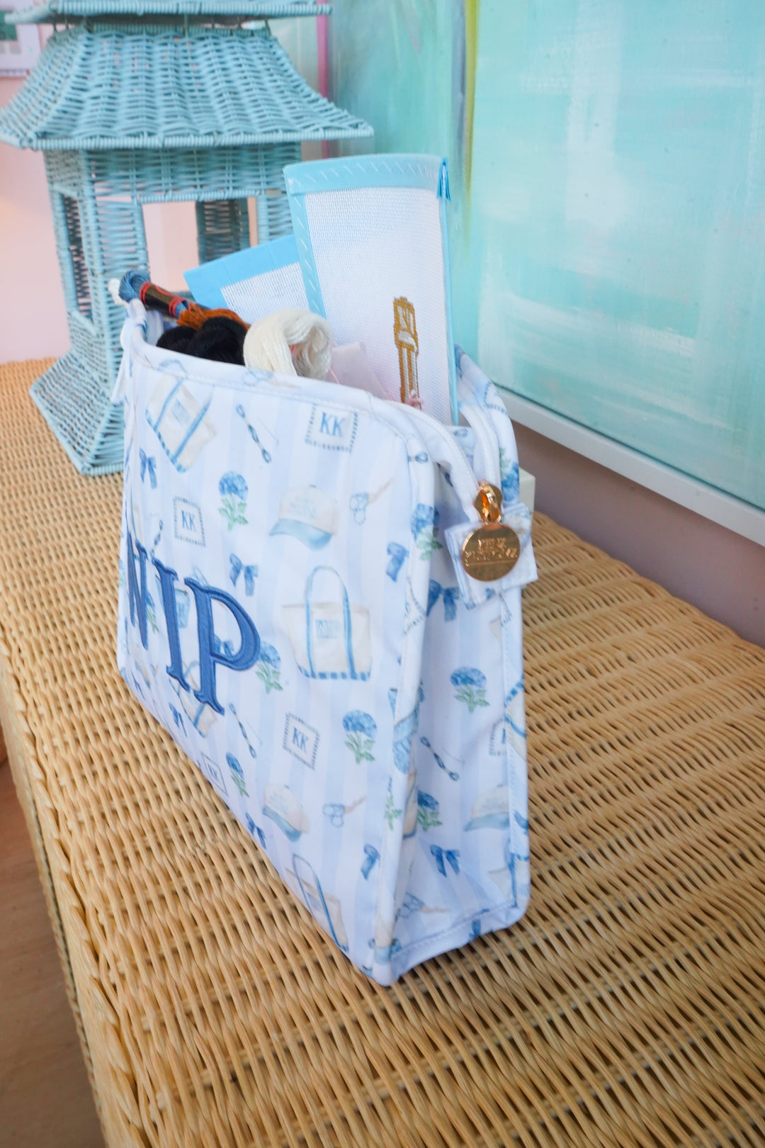 WIP - Needlepoint Travel Pouch