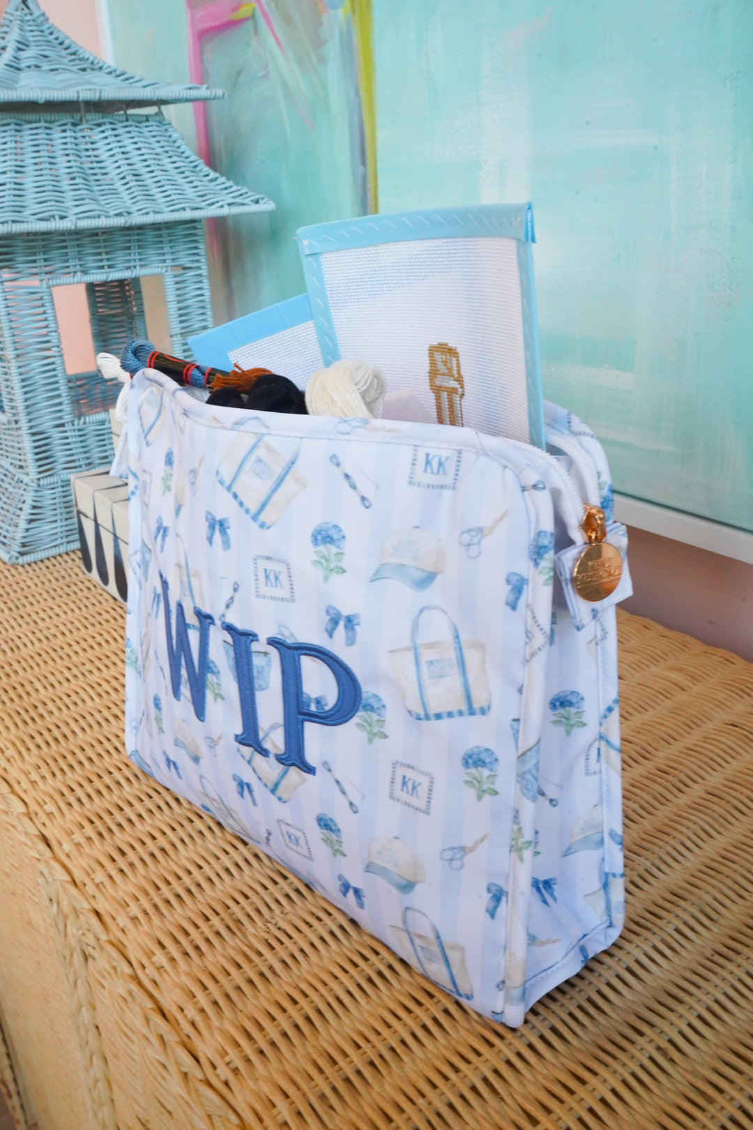 WIP - Needlepoint Travel Pouch