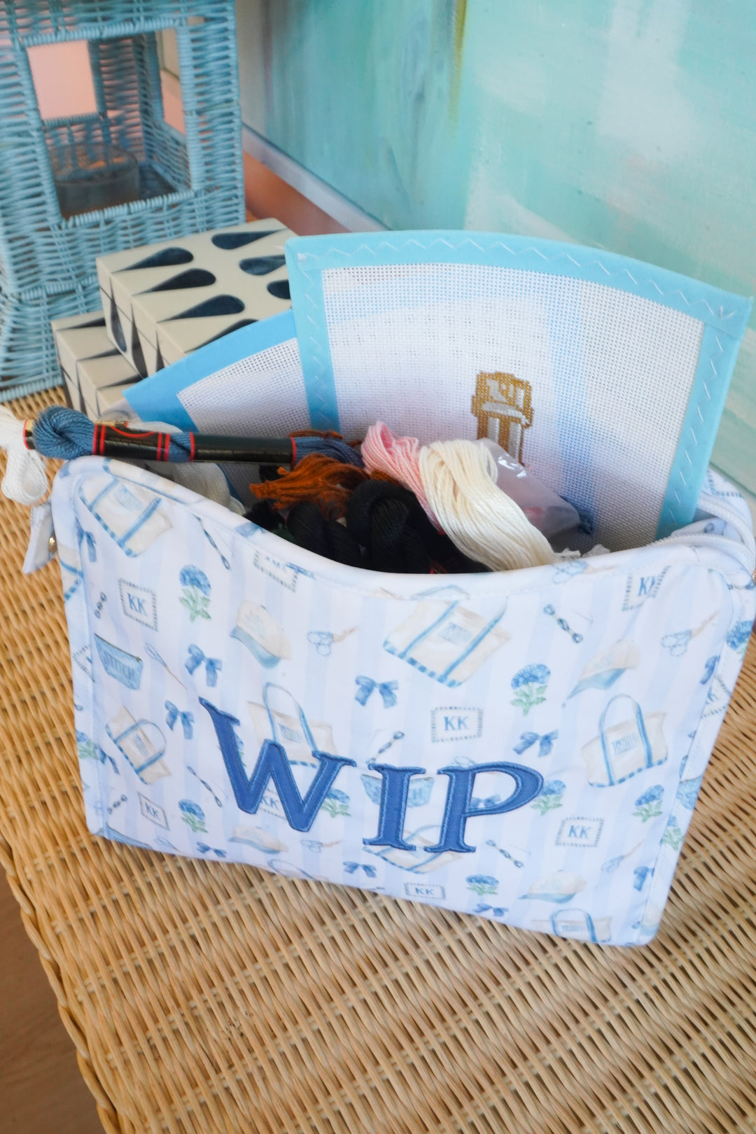 WIP - Needlepoint Travel Pouch