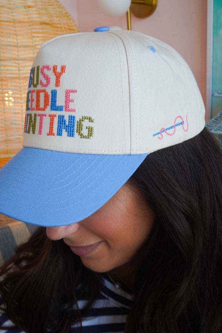 Busy Needlepointing - Periwinkle Trucker Hat