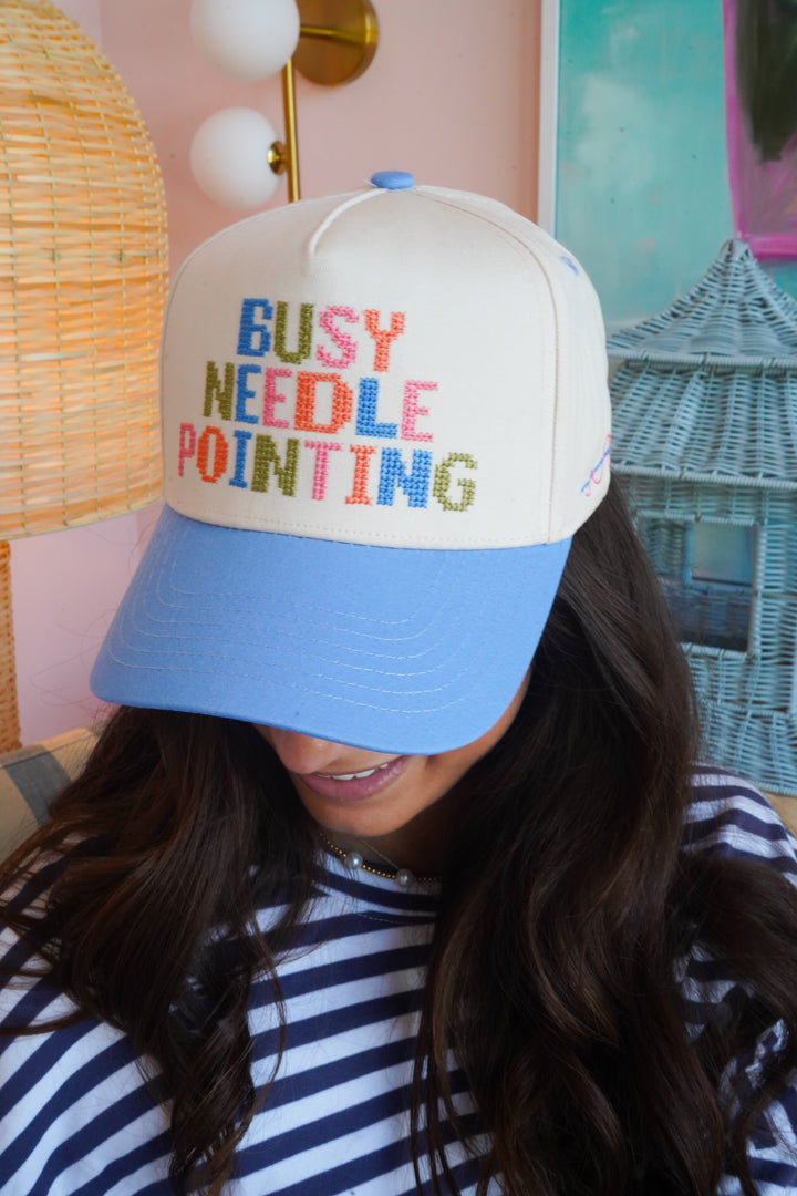Busy Needlepointing - Periwinkle Trucker Hat