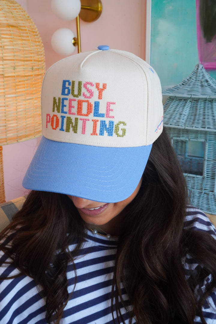 Busy Needlepointing - Periwinkle Trucker Hat