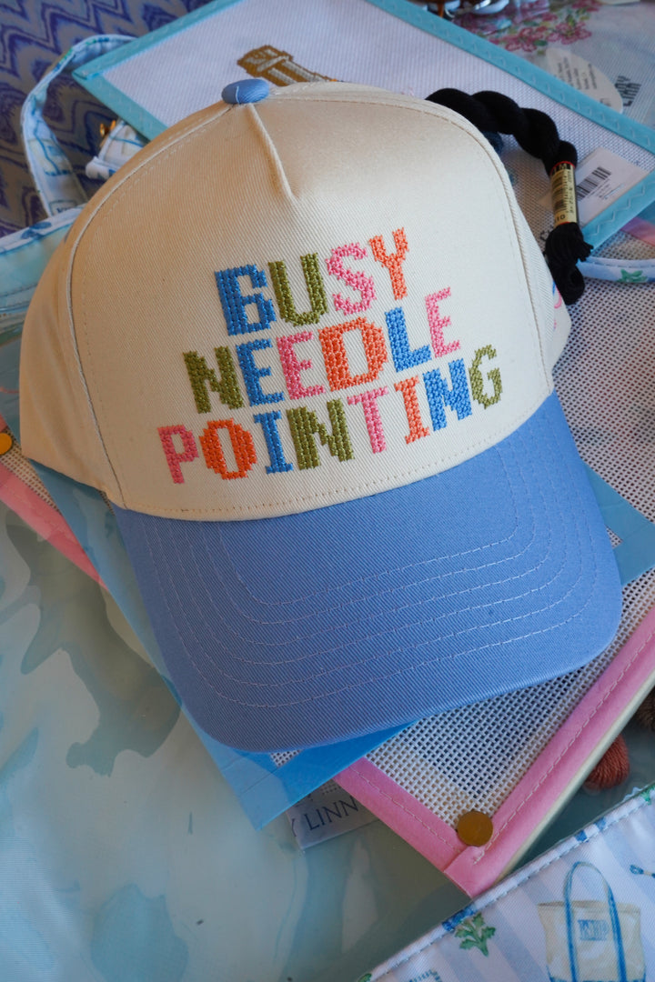 Busy Needlepointing - Periwinkle Trucker Hat