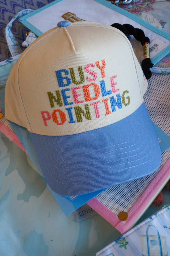 Busy Needlepointing - Periwinkle Trucker Hat