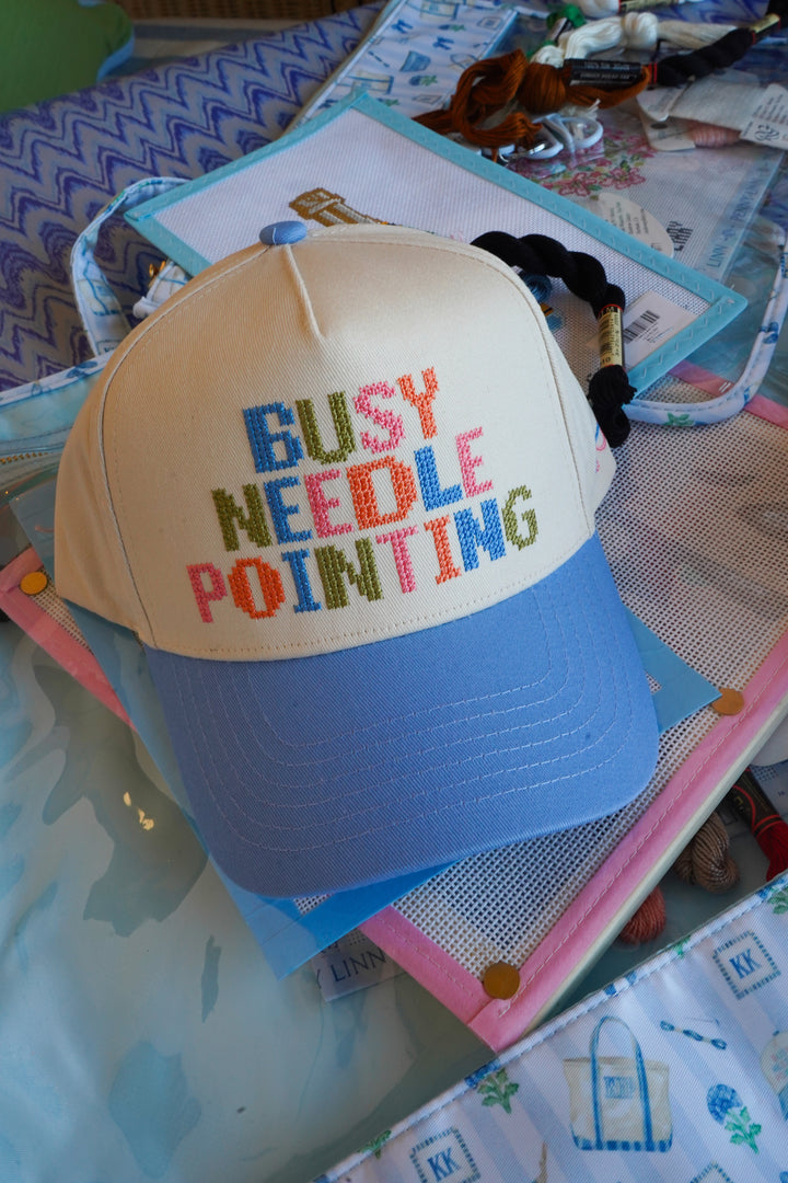 Busy Needlepointing - Periwinkle Trucker Hat