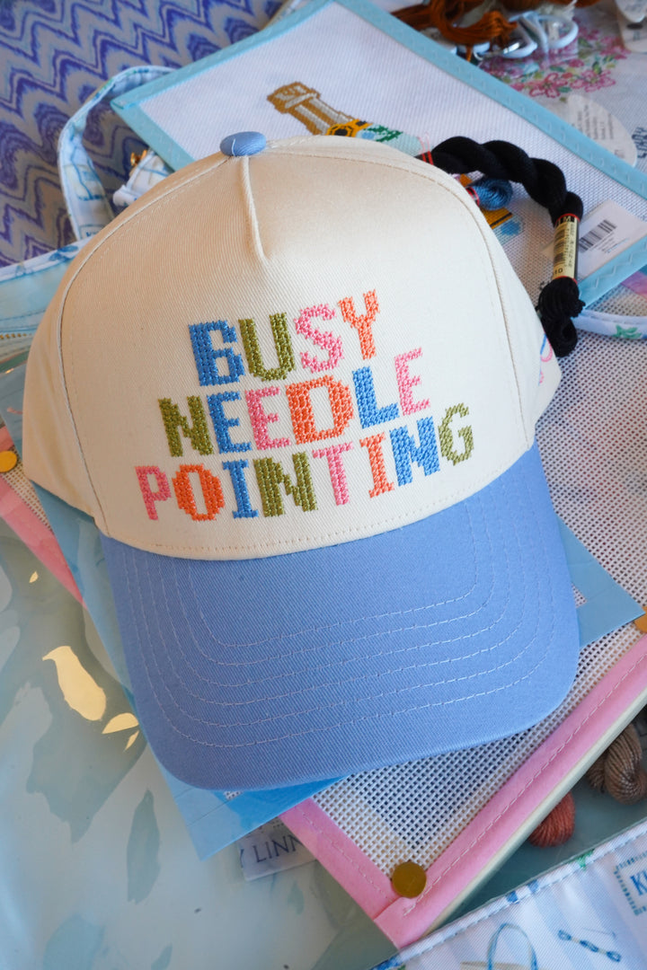 Busy Needlepointing - Periwinkle Trucker Hat