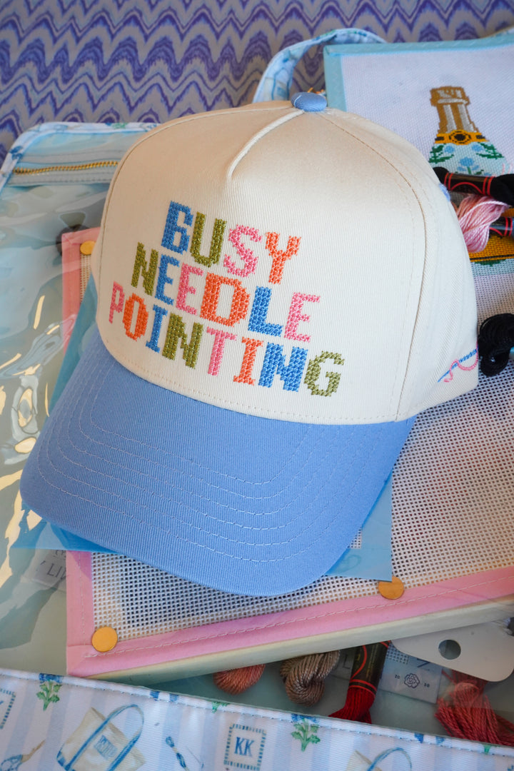 Busy Needlepointing - Periwinkle Trucker Hat