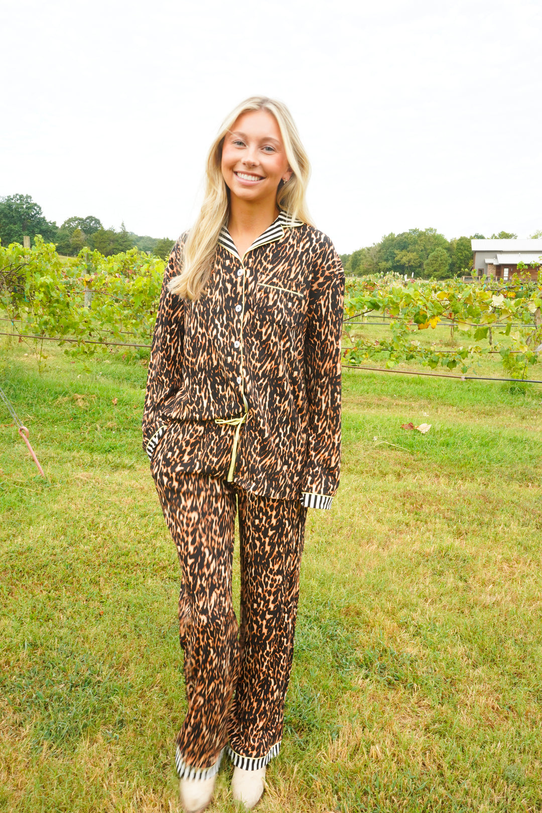Luxe Leopard - Ribbed Bamboo Long Sleeve + Pants Pajama Set