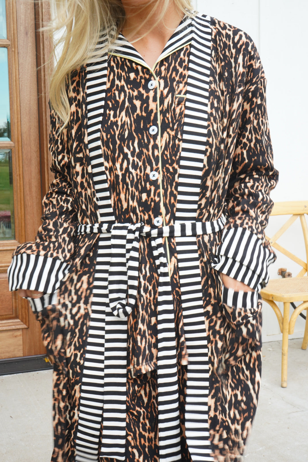 Luxe Leopard Ribbed Bamboo Lounge Robe