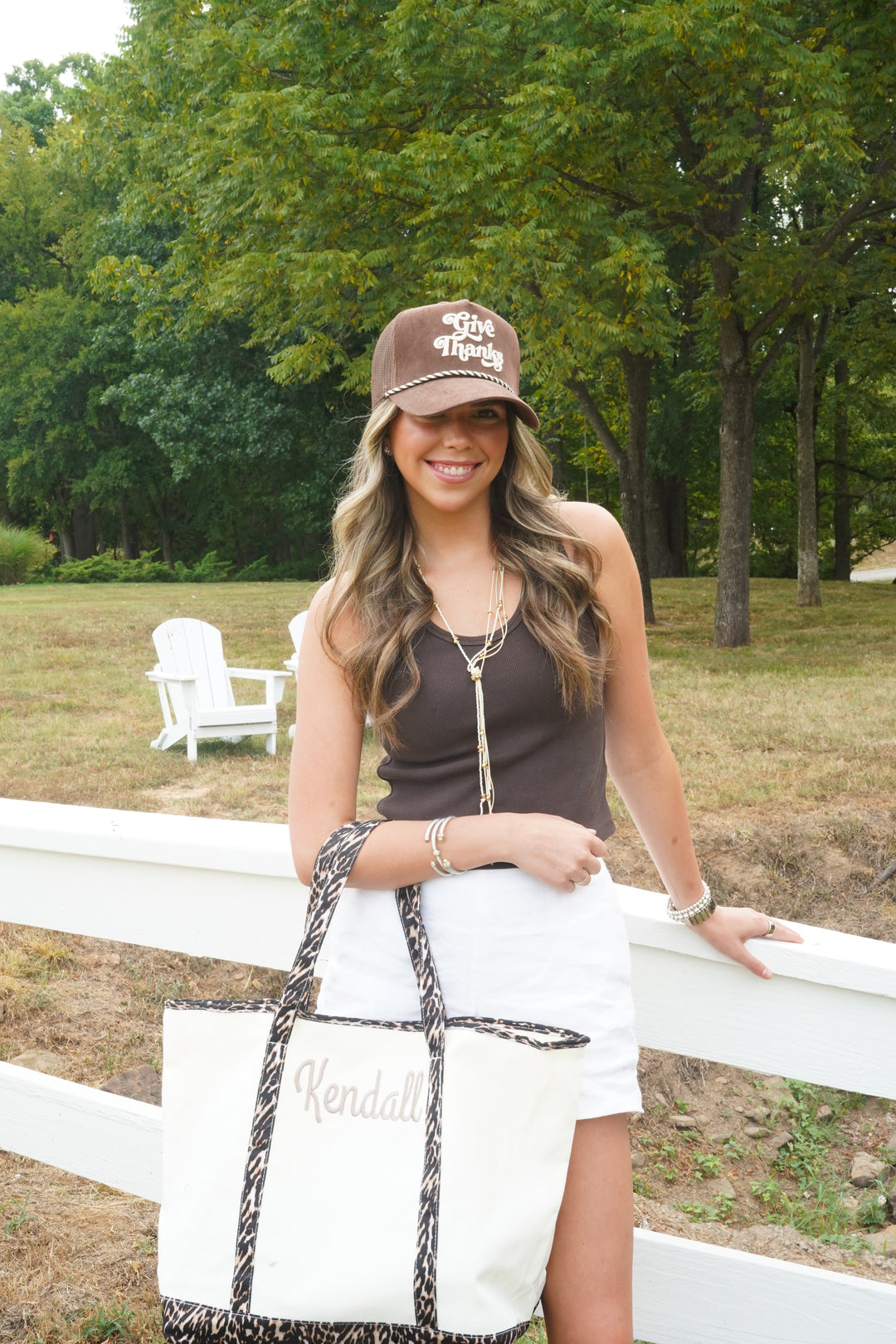 Give Thanks - Brown Corduroy Trucker Hat