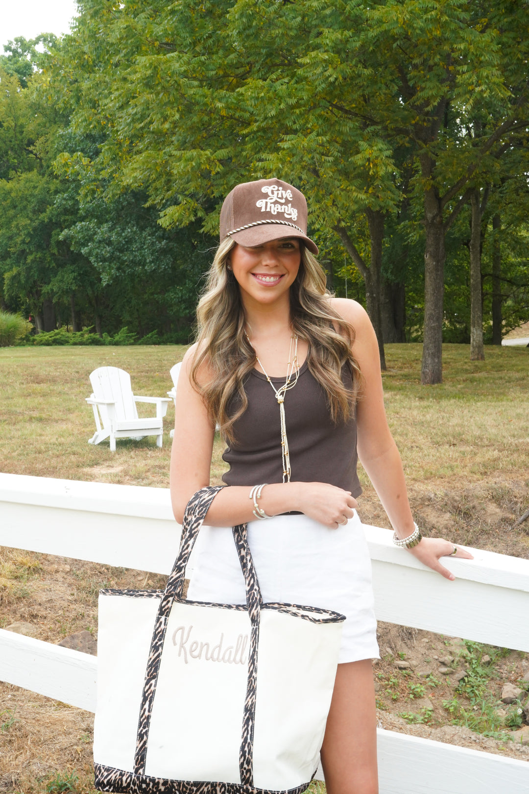 Give Thanks - Brown Corduroy Trucker Hat