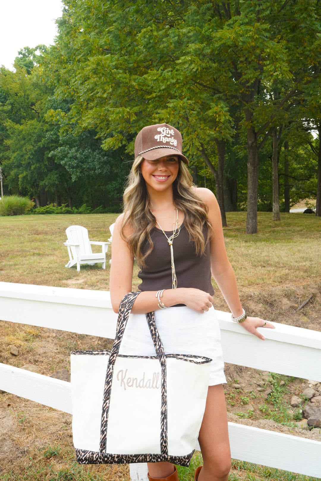 Give Thanks - Brown Corduroy Trucker Hat
