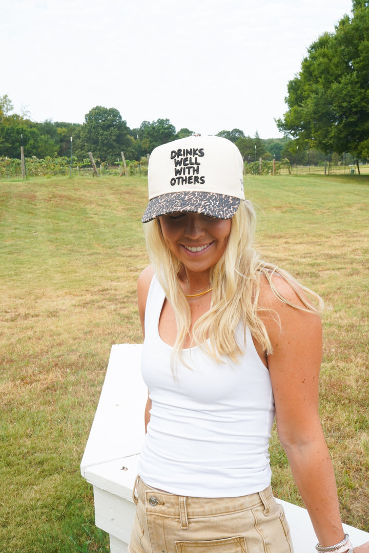 Drinks Well with Others - Luxe Leopard Trucker Hat