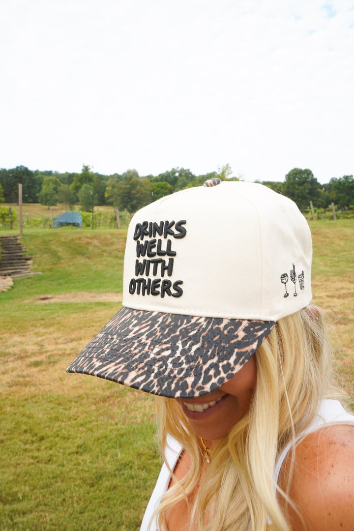 Drinks Well with Others - Luxe Leopard Trucker Hat