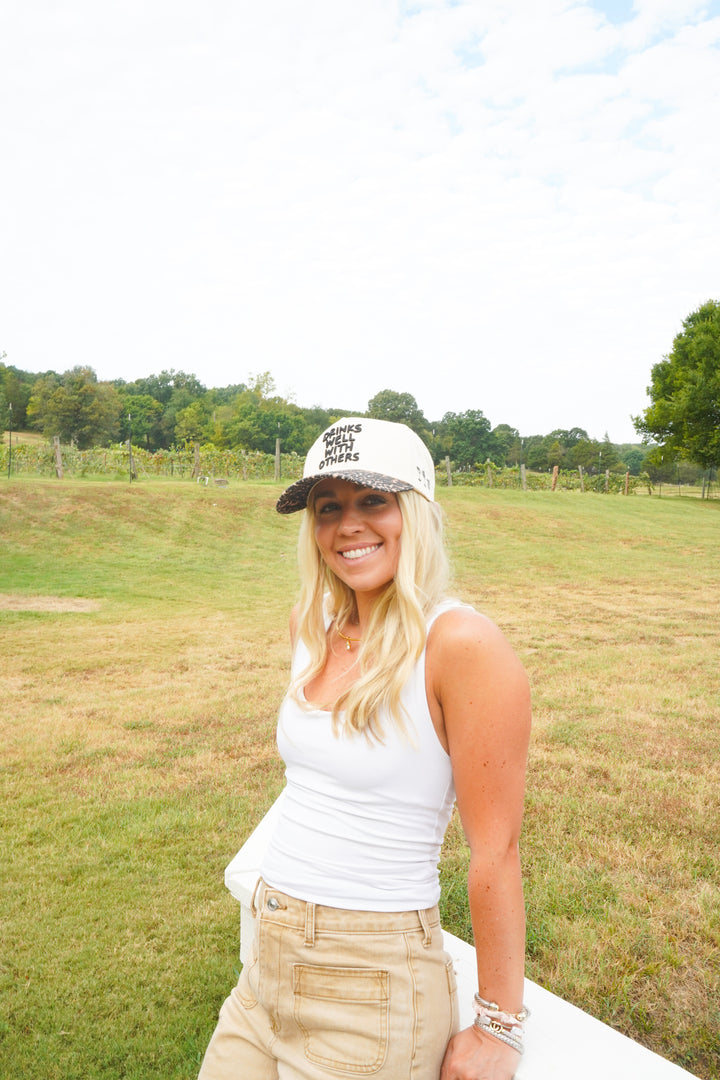 Drinks Well with Others - Luxe Leopard Trucker Hat