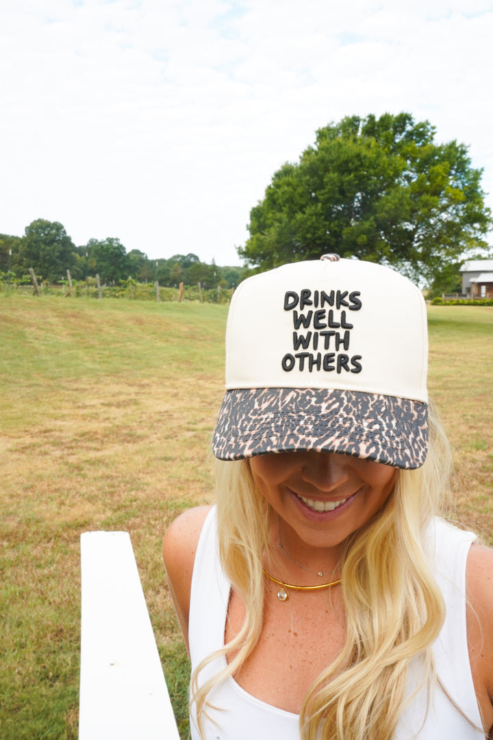Drinks Well with Others - Luxe Leopard Trucker Hat