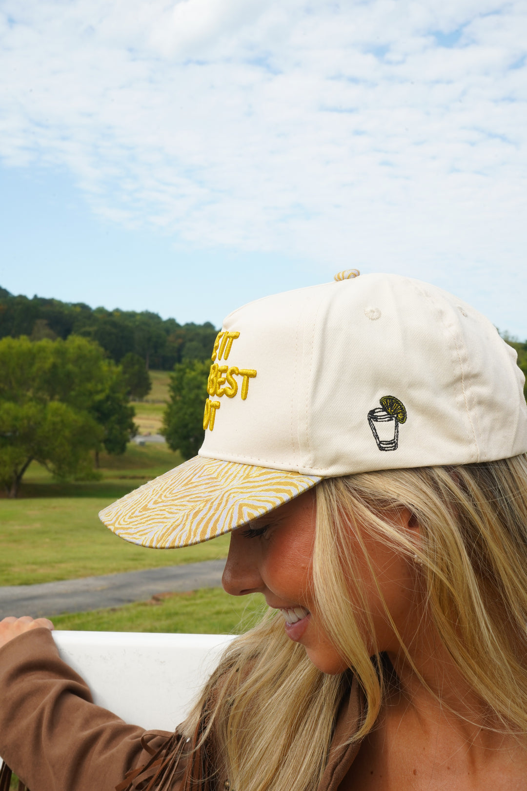 Give It Your Best Shot - Chartreuse Zebra Trucker Hat