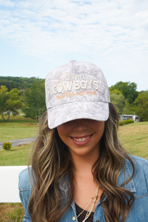 I'm Into Cowboys - Washed Camo Trucker Hat