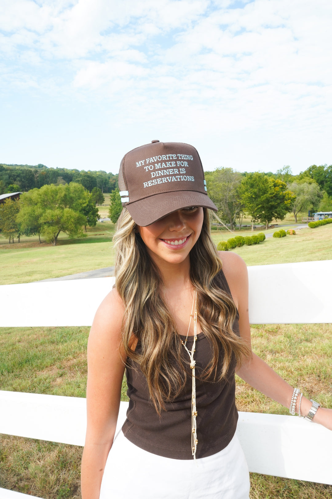 Favorite Thing is Reservations - Brown Trucker Hat