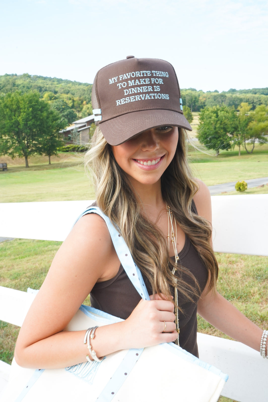 Favorite Thing is Reservations - Brown Trucker Hat
