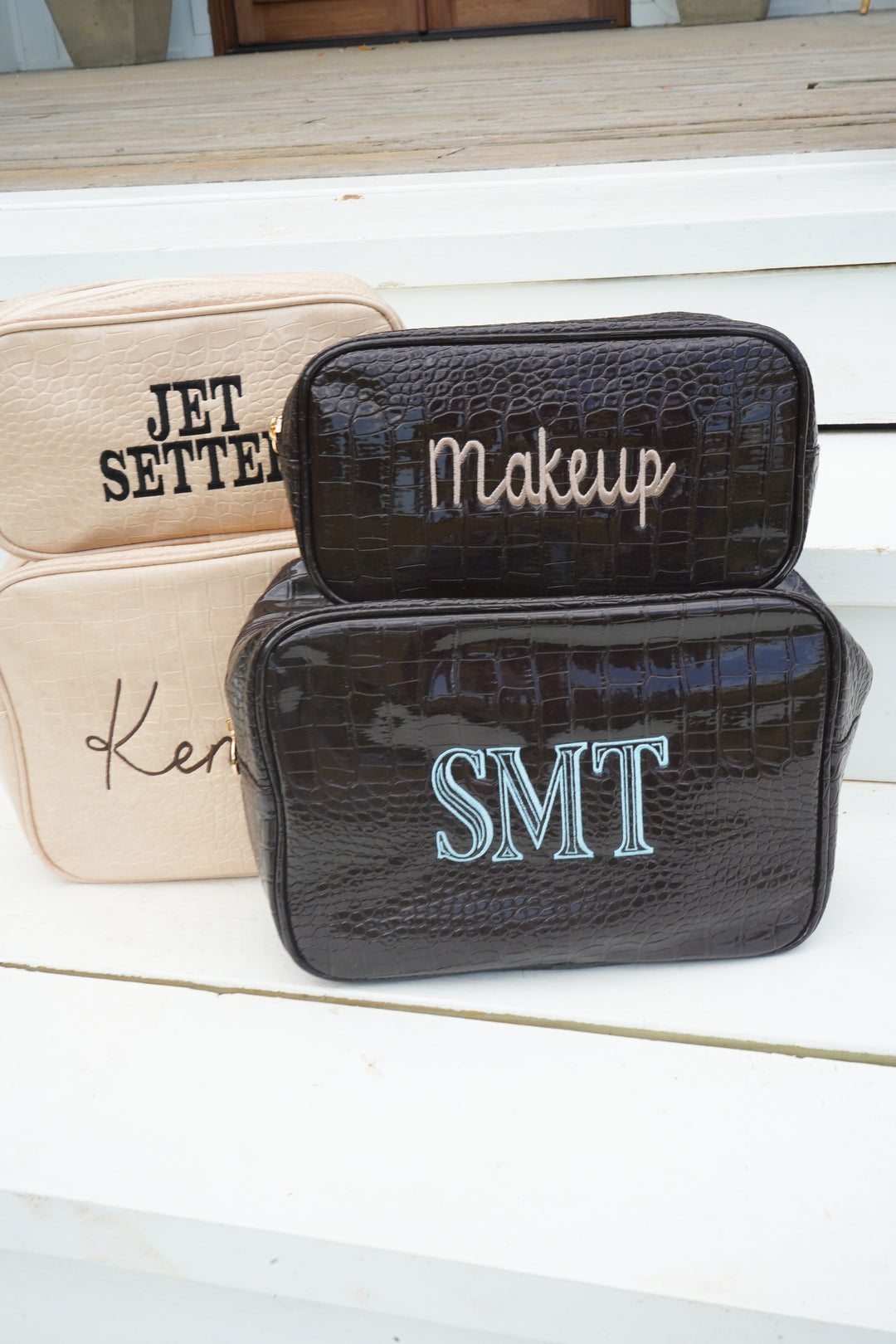Crocodile Faux Leather Makeup Bag Collection