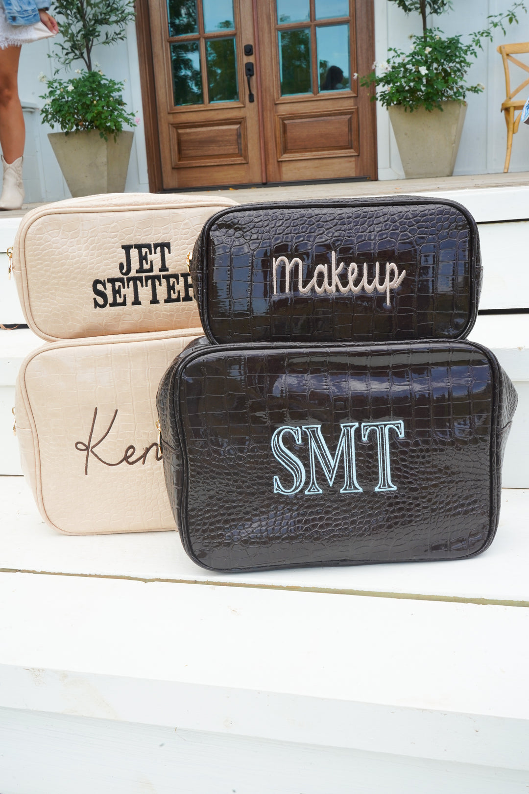 Crocodile Faux Leather Makeup Bag Collection