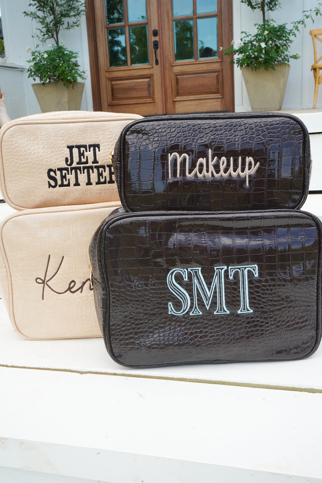 Crocodile Faux Leather Makeup Bag Collection