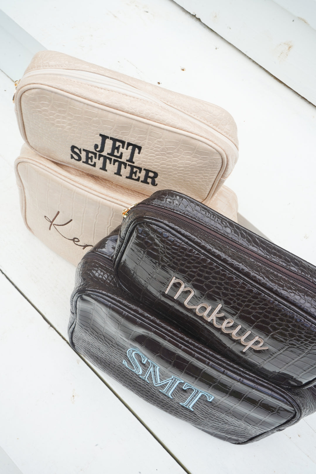 Crocodile Faux Leather Makeup Bag Collection