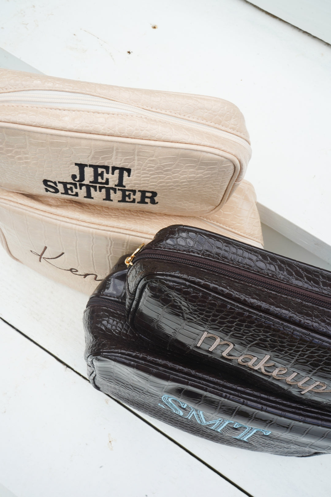 Crocodile Faux Leather Makeup Bag Collection