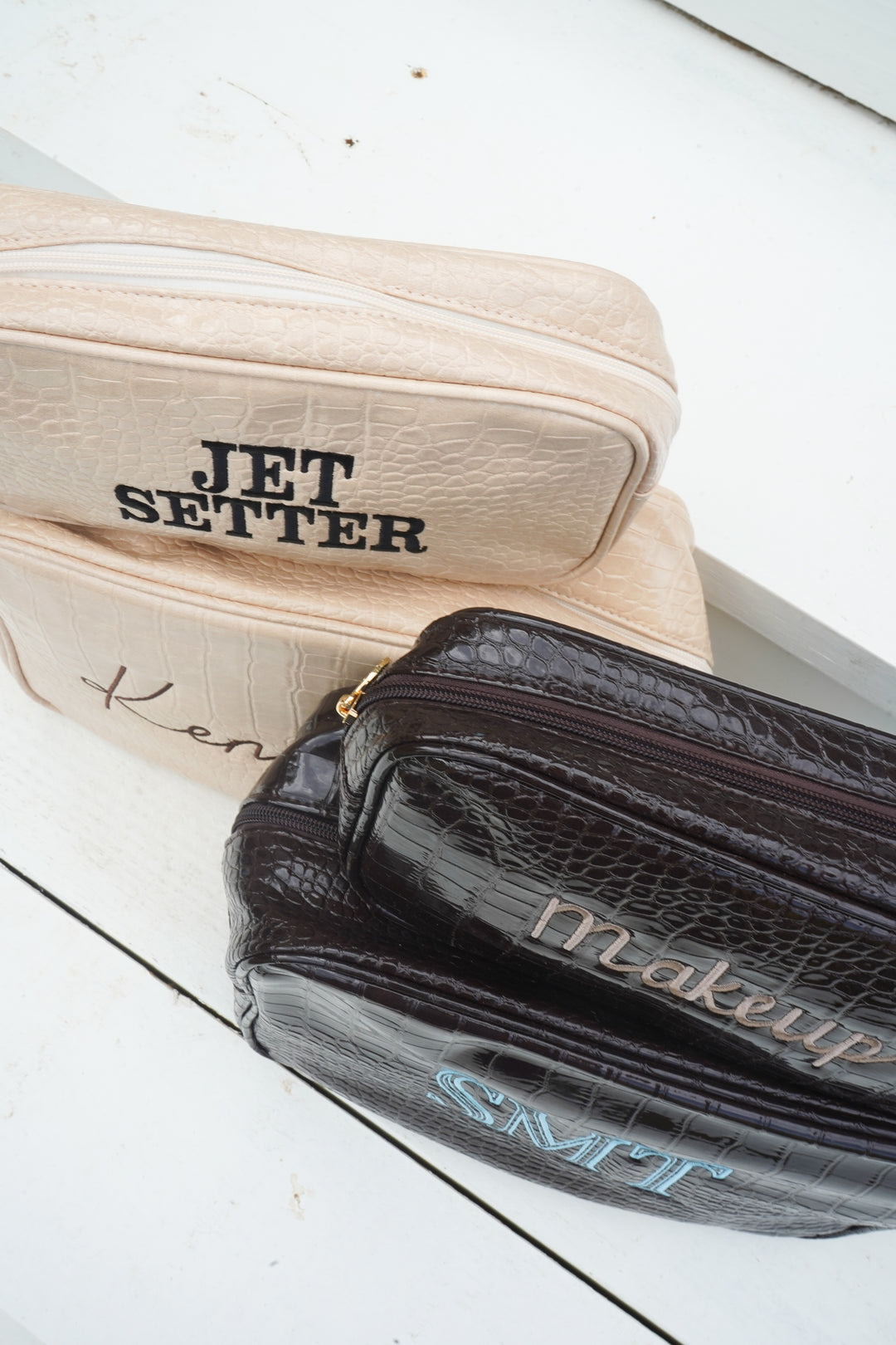 Crocodile Faux Leather Makeup Bag Collection