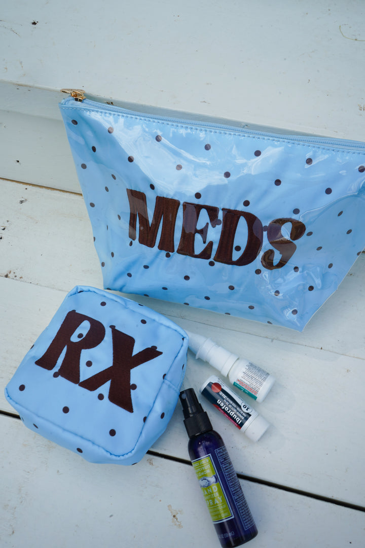 RX - Baby Blue &amp; Brown Polka Dot Mini
