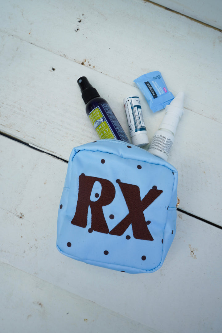 RX - Baby Blue &amp; Brown Polka Dot Mini