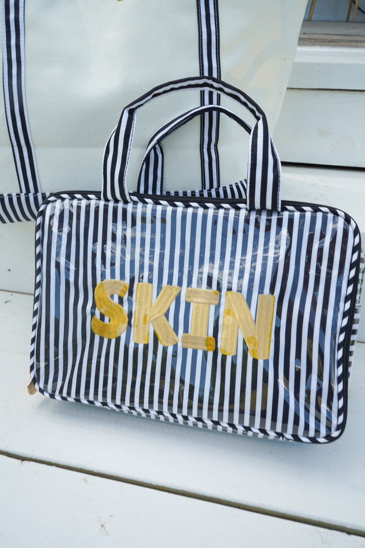 Skin - Striped Clear Coat Toiletry Case