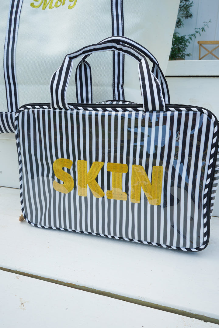 Skin - Striped Clear Coat Toiletry Case