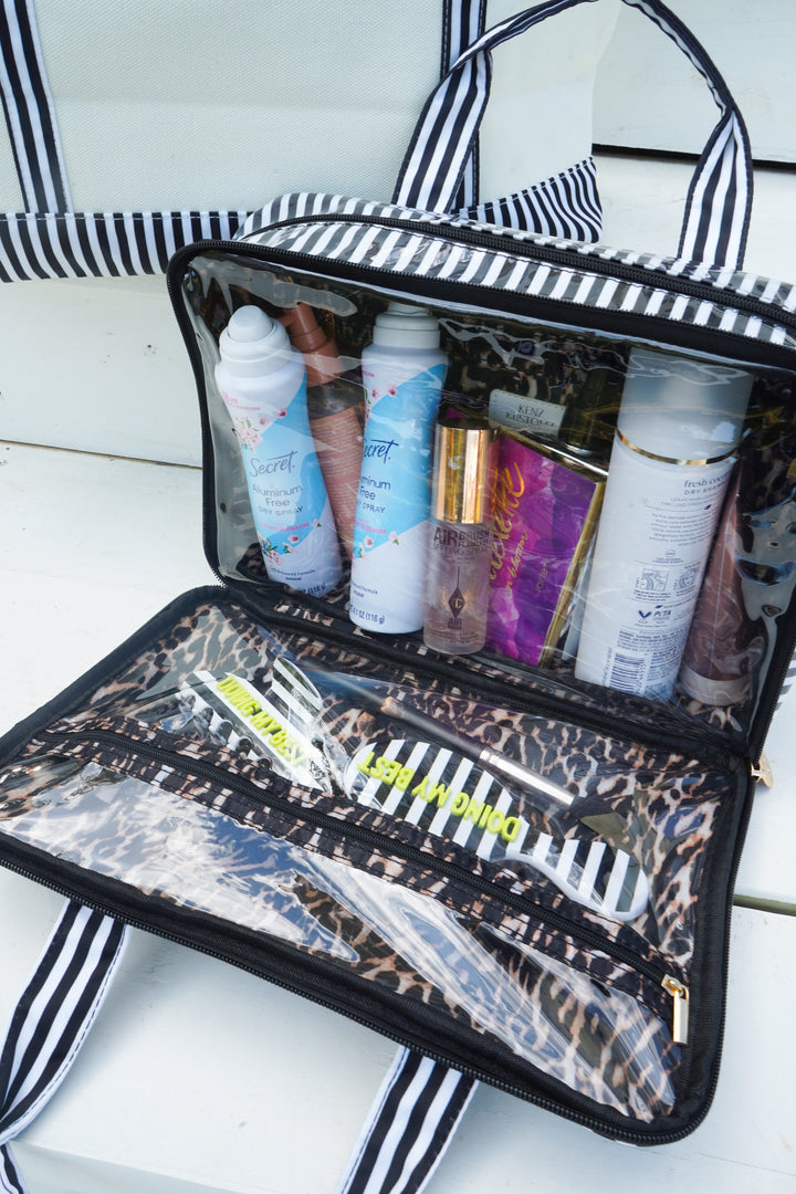 Skin - Striped Clear Coat Toiletry Case