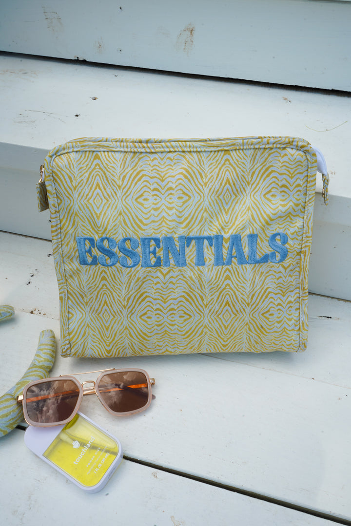 Essentials - Chartreuse Zebra Travel Pouch