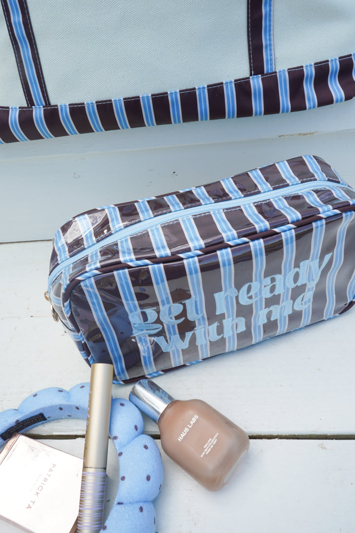 Get Ready With Me - Chocolate Stripes Large Bag