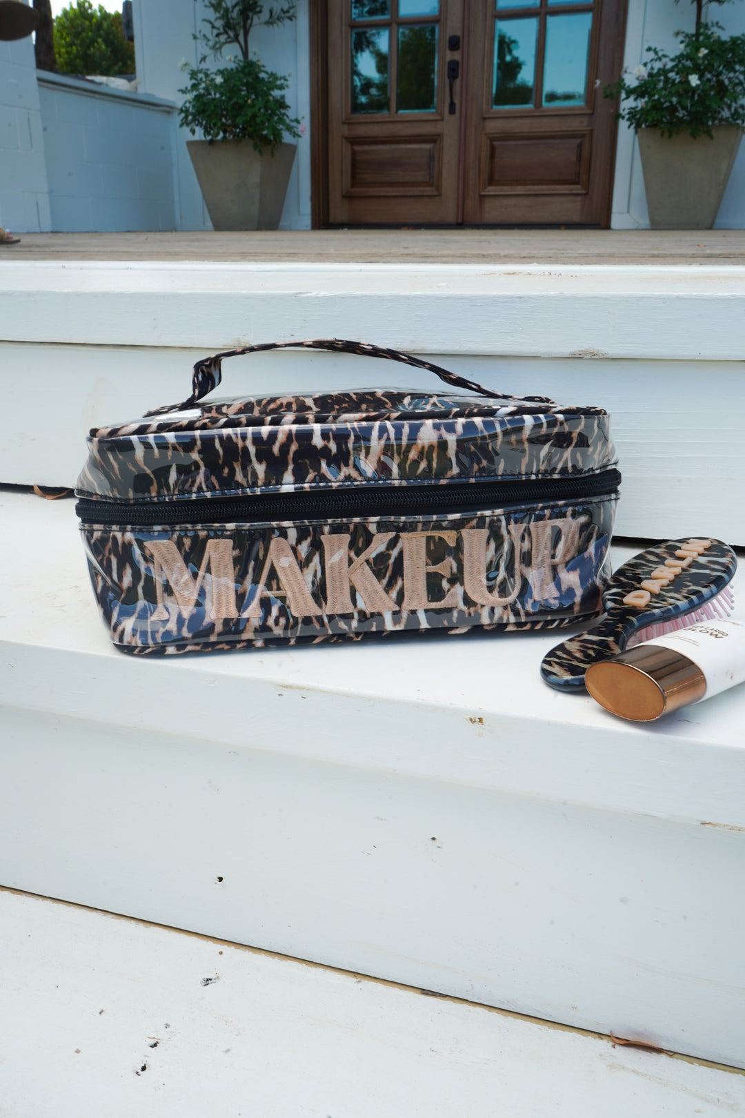 Makeup - Luxe Leopard Open Top Bag