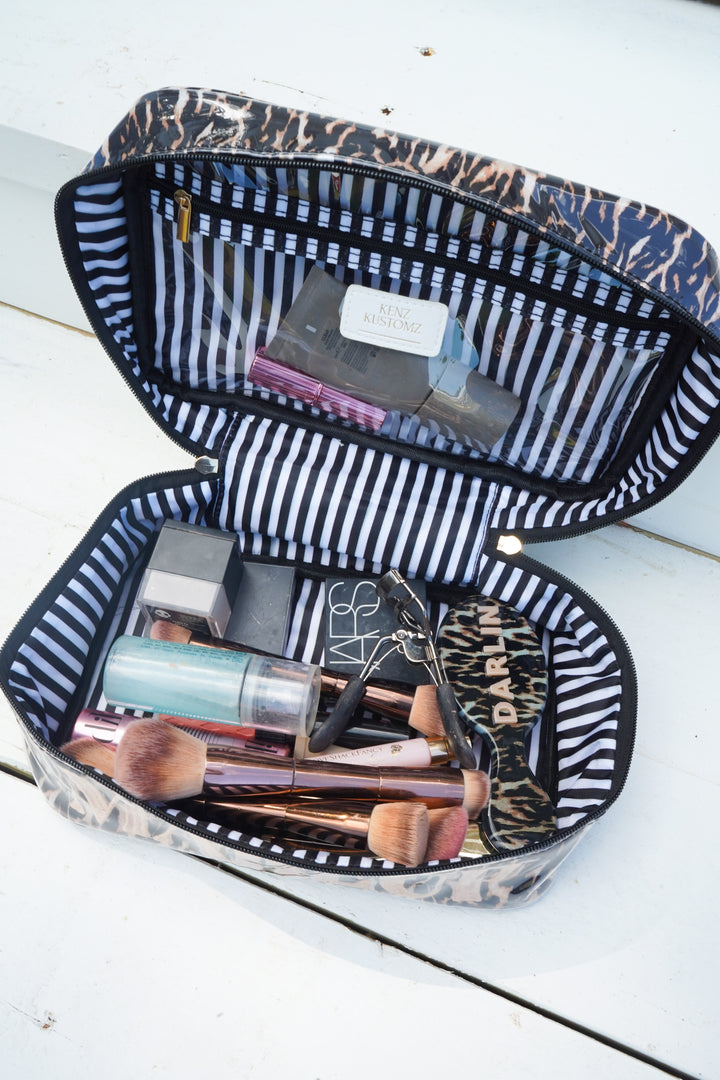 Makeup - Luxe Leopard Open Top Bag