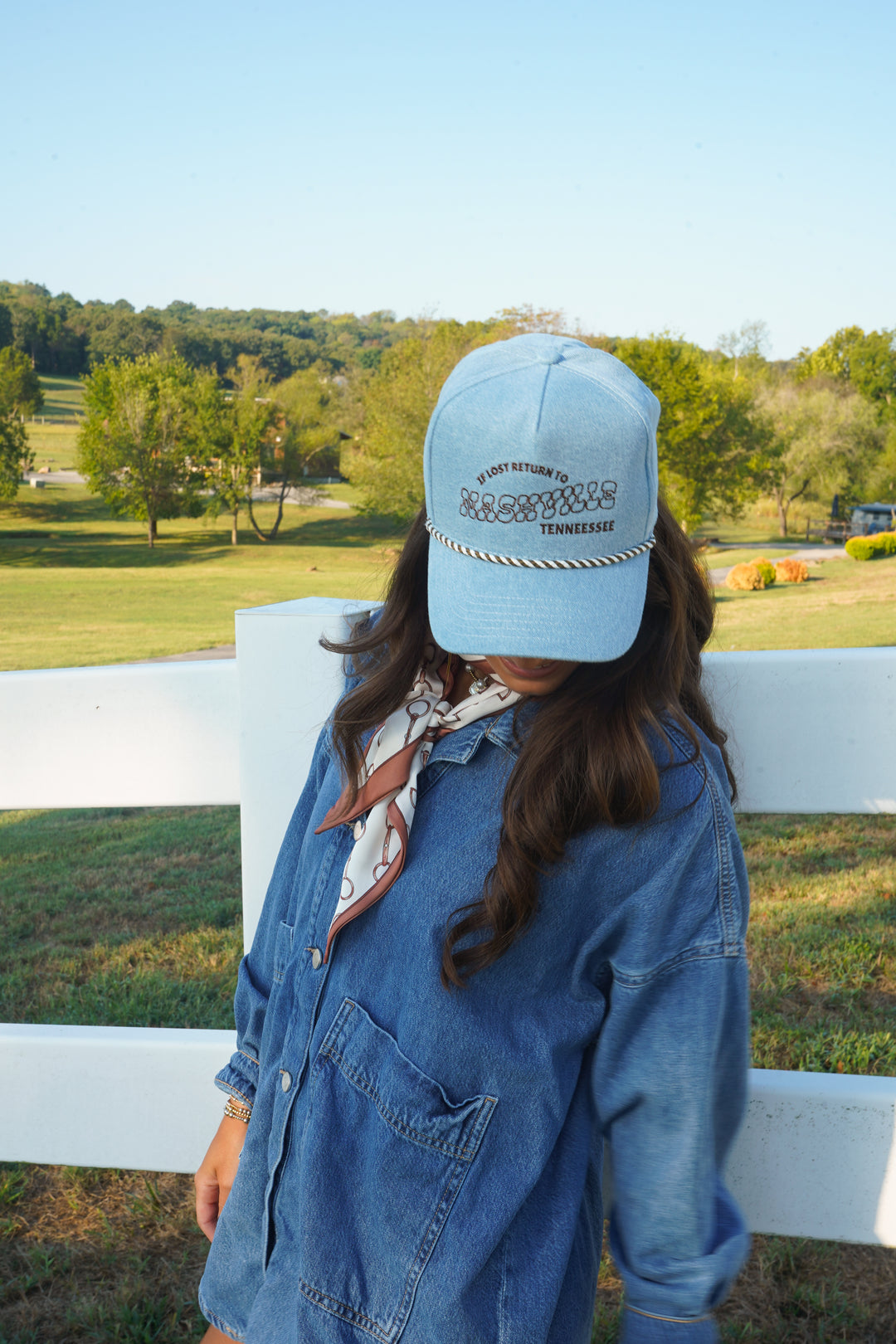 If Lost, Return to Nashville - Denim Trucker Hat