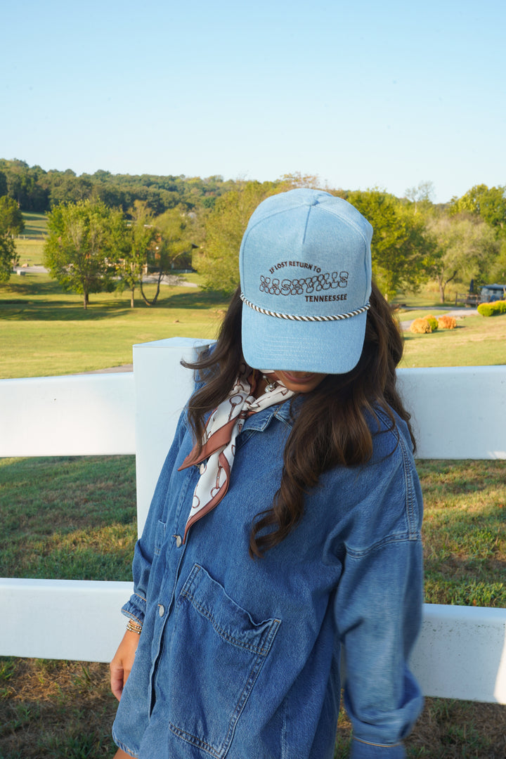 If Lost, Return to Nashville - Denim Trucker Hat