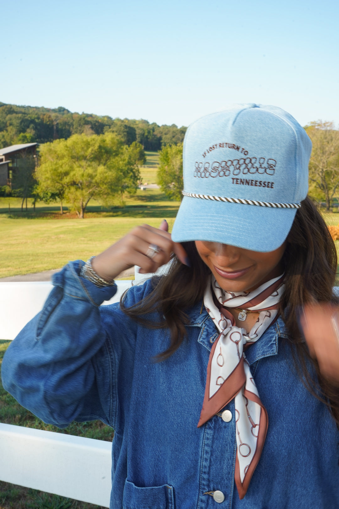 If Lost, Return to Nashville - Denim Trucker Hat