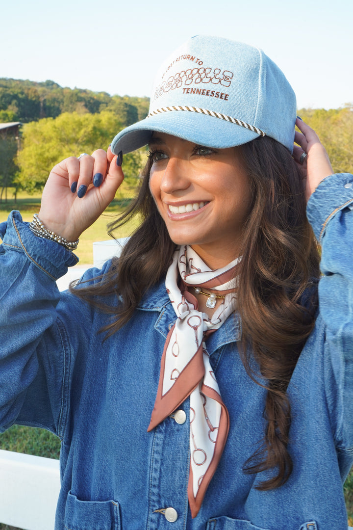 If Lost, Return to Nashville - Denim Trucker Hat