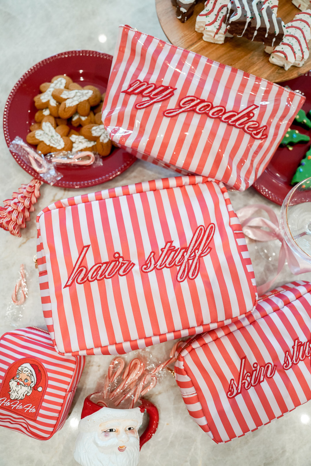 Hair Stuff - Pink &amp; Red Stripes XL Bag