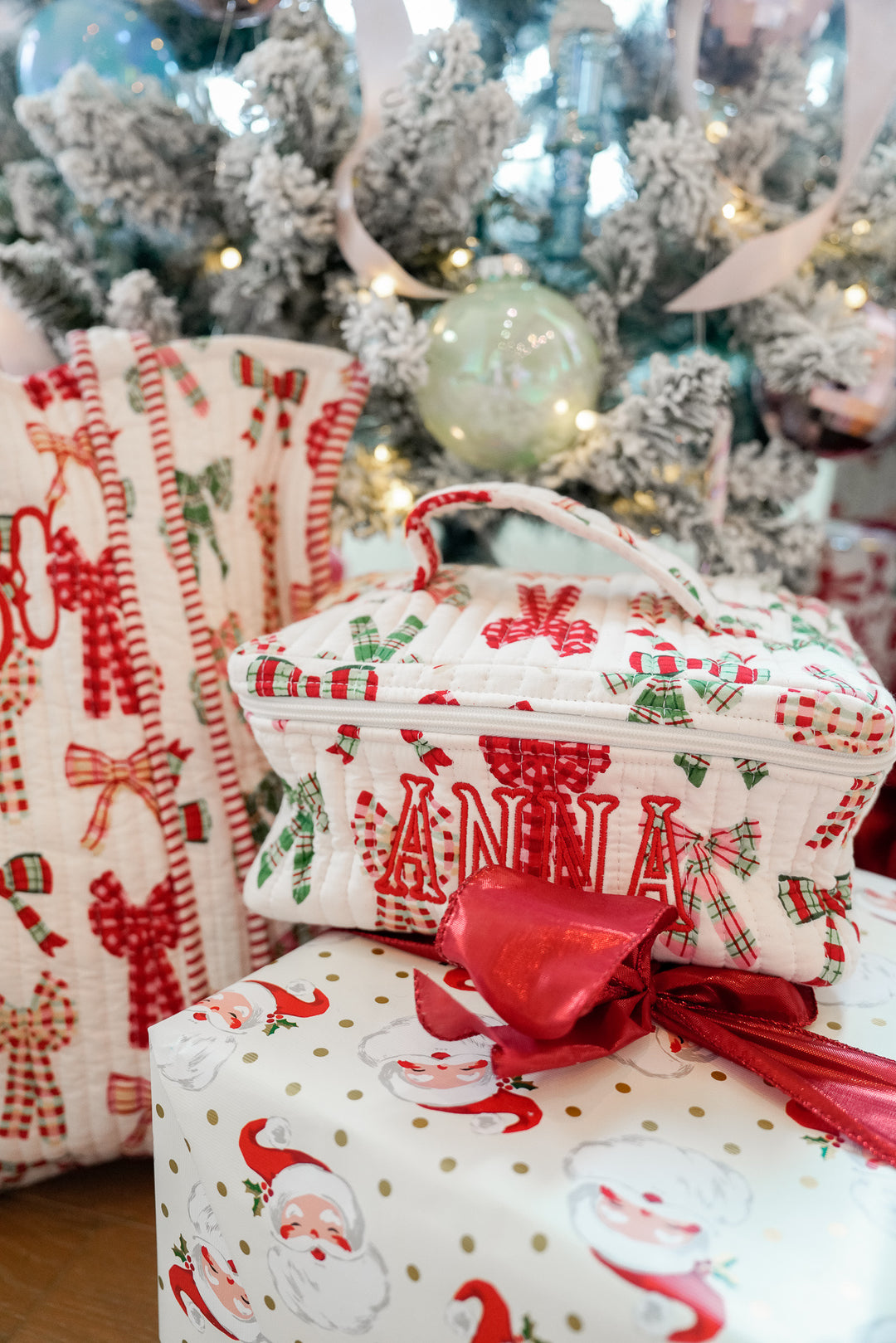 Quilted Block-Print Tote - Holiday Collection