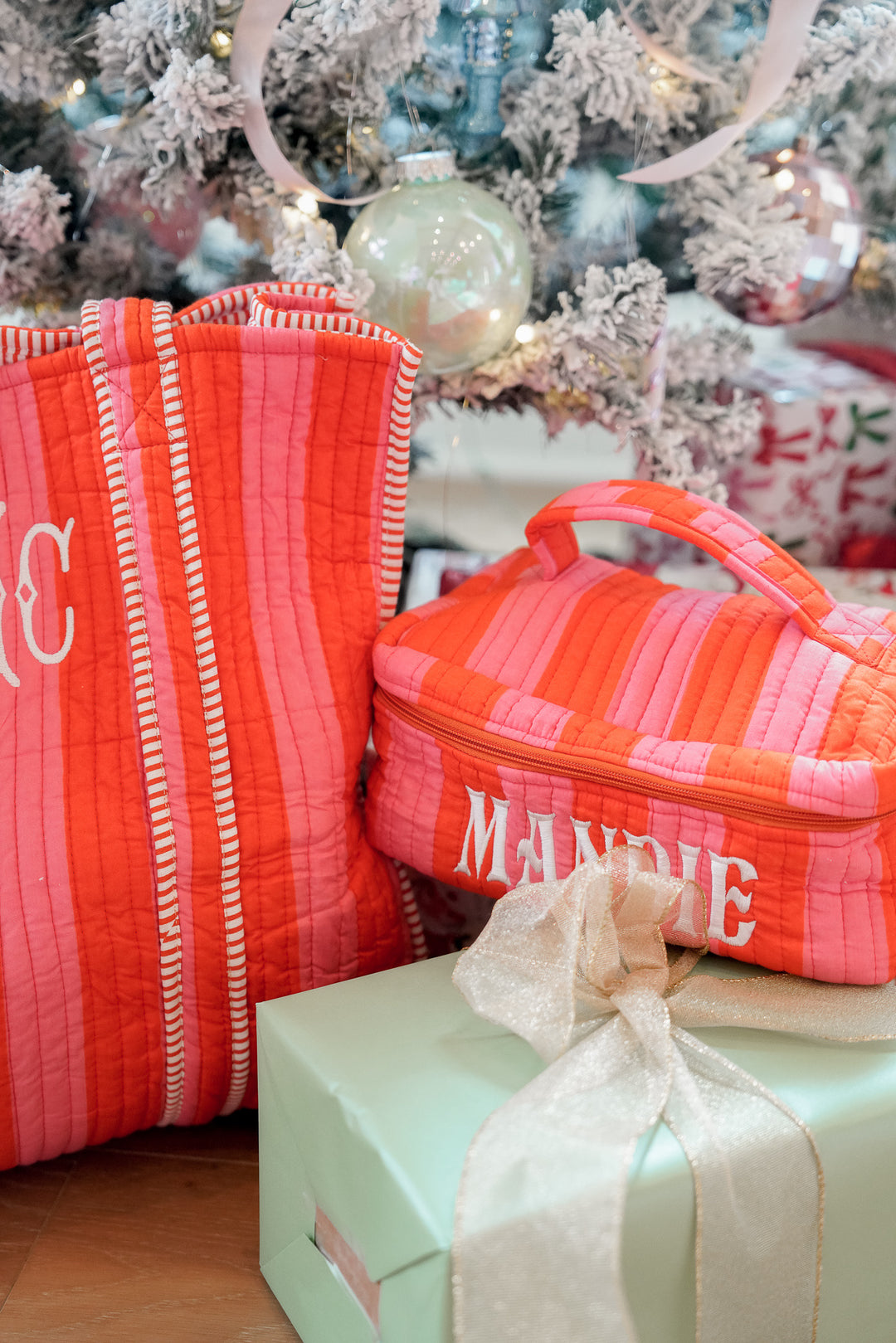 Quilted Block-Print Tote - Holiday Collection
