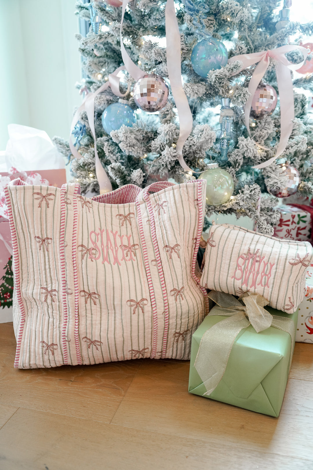 Quilted Block-Print Tote - Holiday Collection